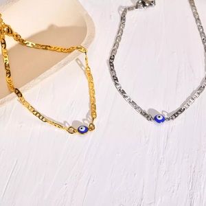 Evil Eye Dainty Gold or Silver Anklet